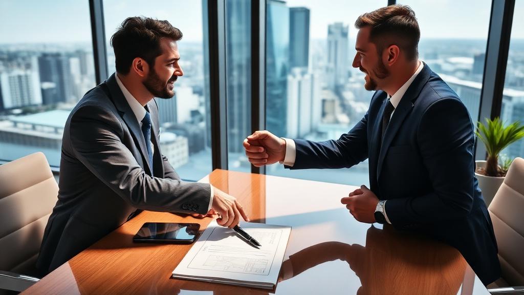 Negotiating commercial real estate broker fees in Miami — professionals closing a deal